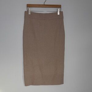 H&M Elegant Tan Knit Skirt Medium